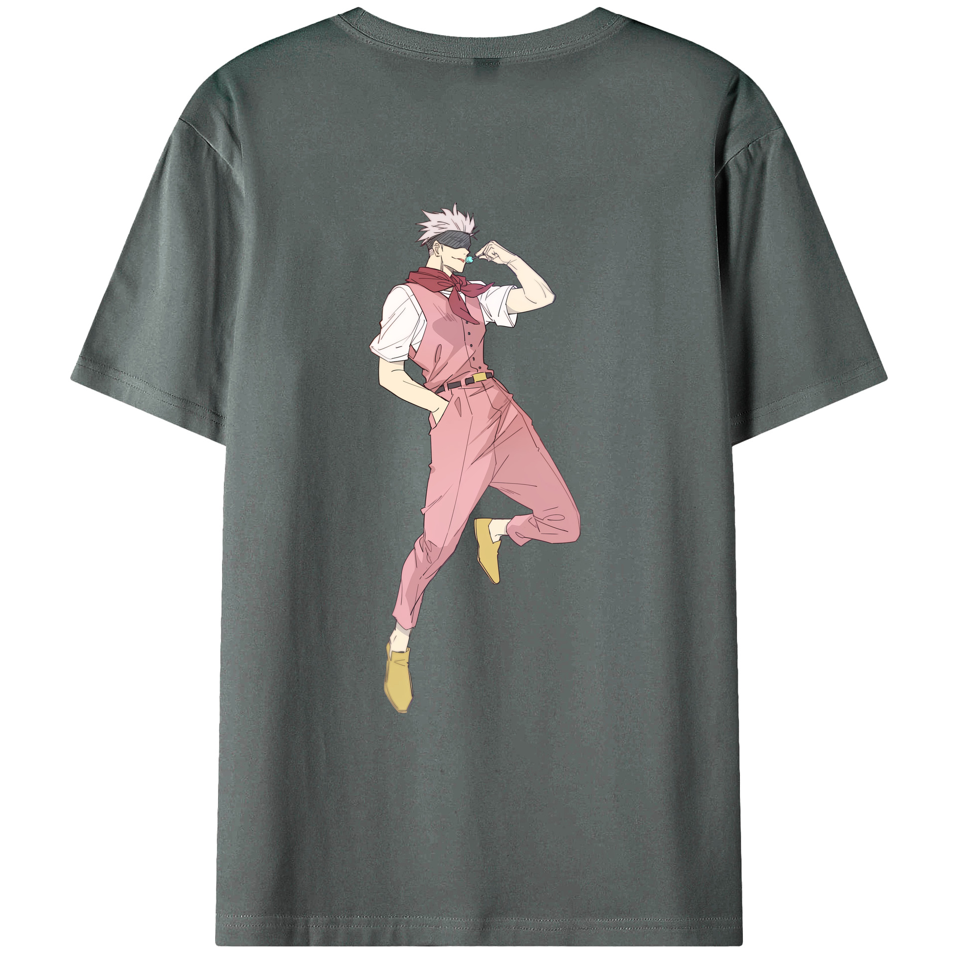 （画像用） 呪術廻戦 Jujutsu Kaisen 綿100％ メンズ半袖Tシャツ（バックプリント） 通気性